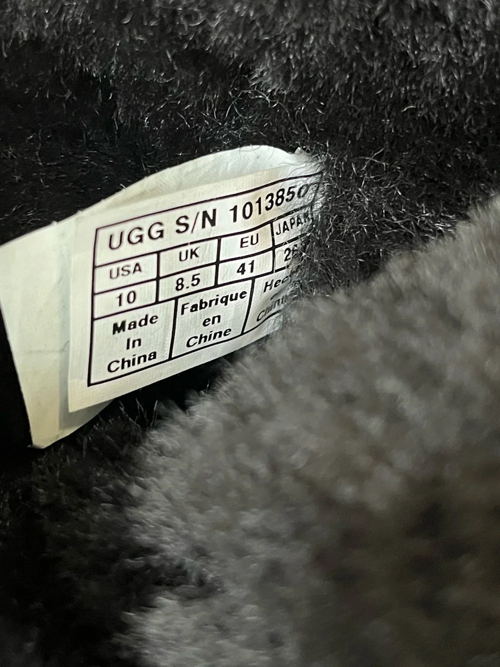 Ugg Black Suede shearling Fluff Collar details Button Ankle Boots size 10
